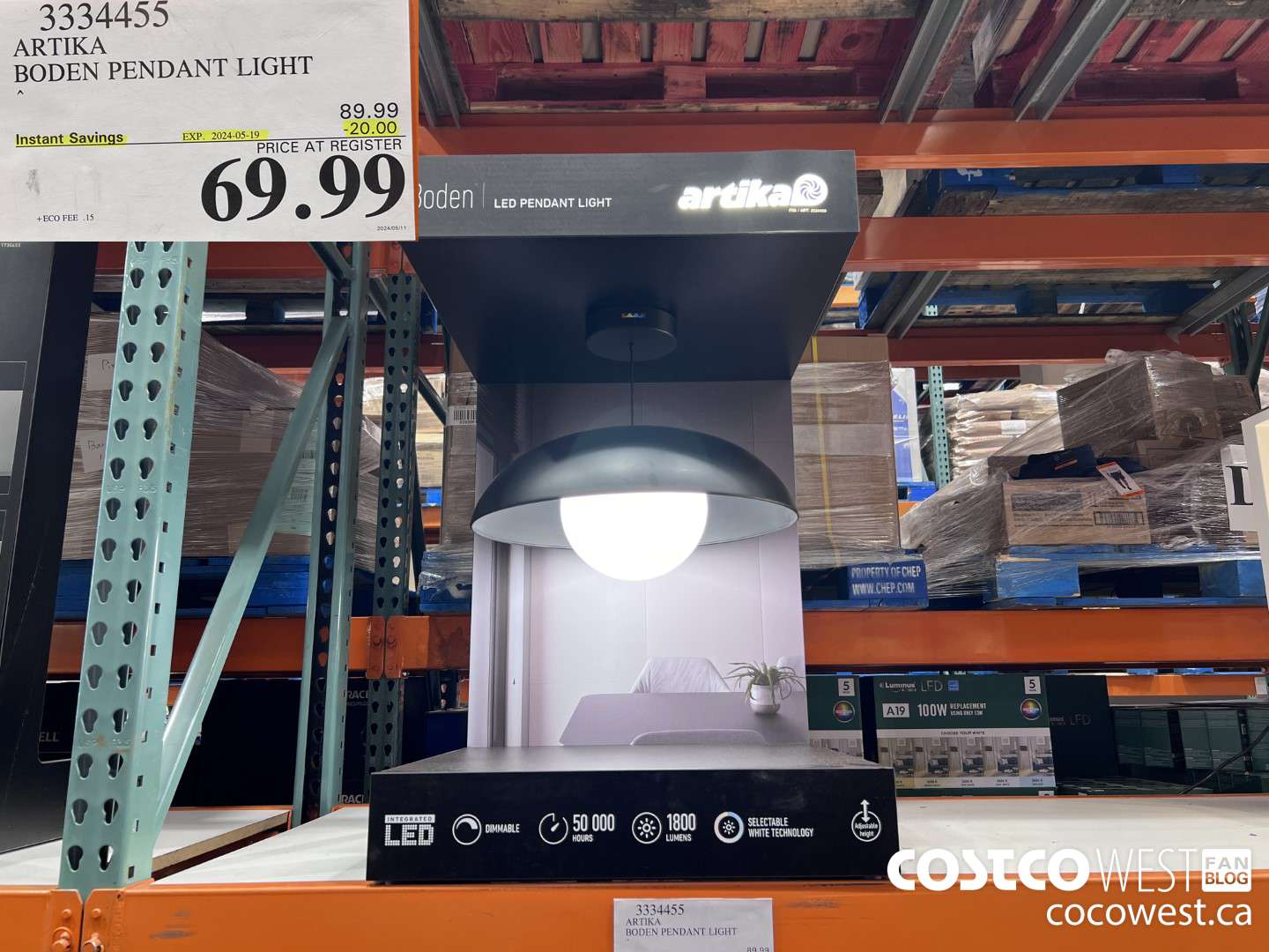 3334455 ARTIKA BODEN PENDANT LIGHT ($20.00 INSTANT SAVINGS EXPIRES ON 2024-05-19) $69.99