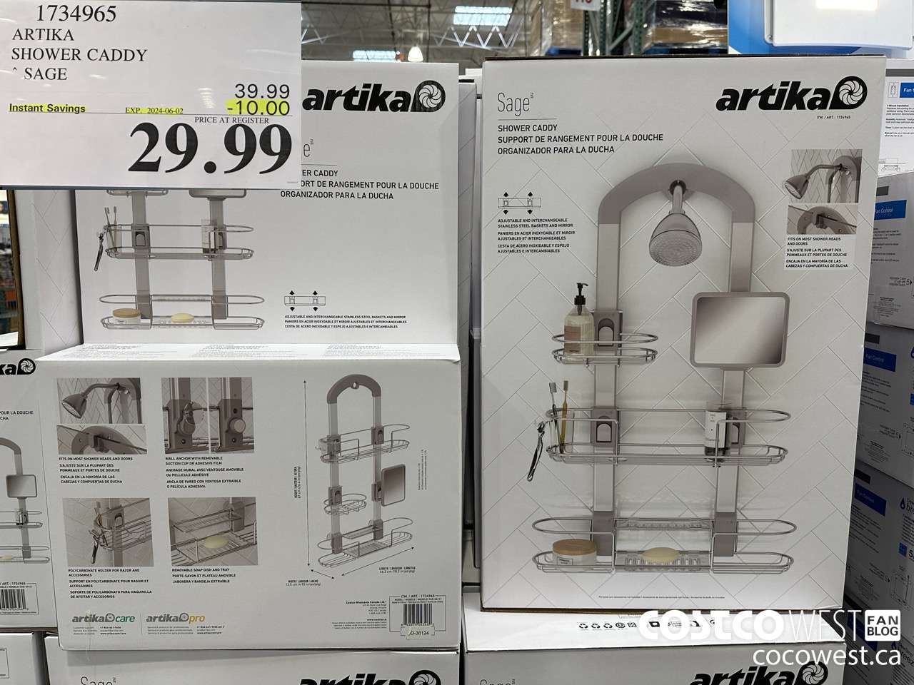 1734965 ARTIKA SHOWER CADDY SAGE ($10.00 INSTANT SAVINGS EXPIRES ON 2024-06-02) $29.99