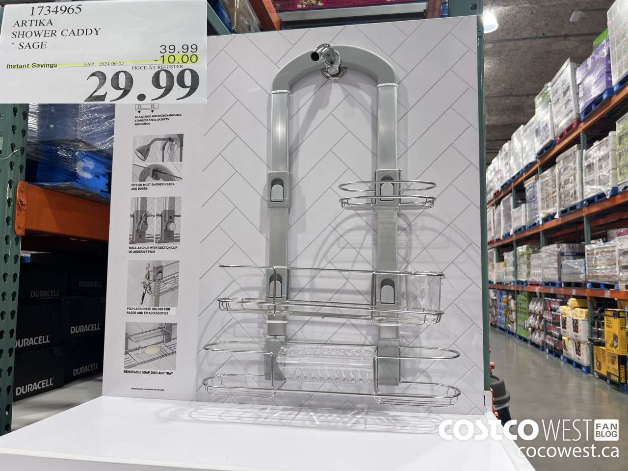 1734965 ARTIKA SHOWER CADDY SAGE ($10.00 INSTANT SAVINGS EXPIRES ON 2024-06-02) $29.99