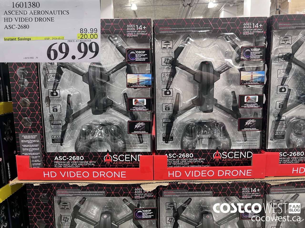 1601380 ASCEND AERONAUTICS HD VIDEO DRONE ASC-2680 ($20.00 INSTANT SAVINGS EXPIRES ON 2024-05-12) $69.99
