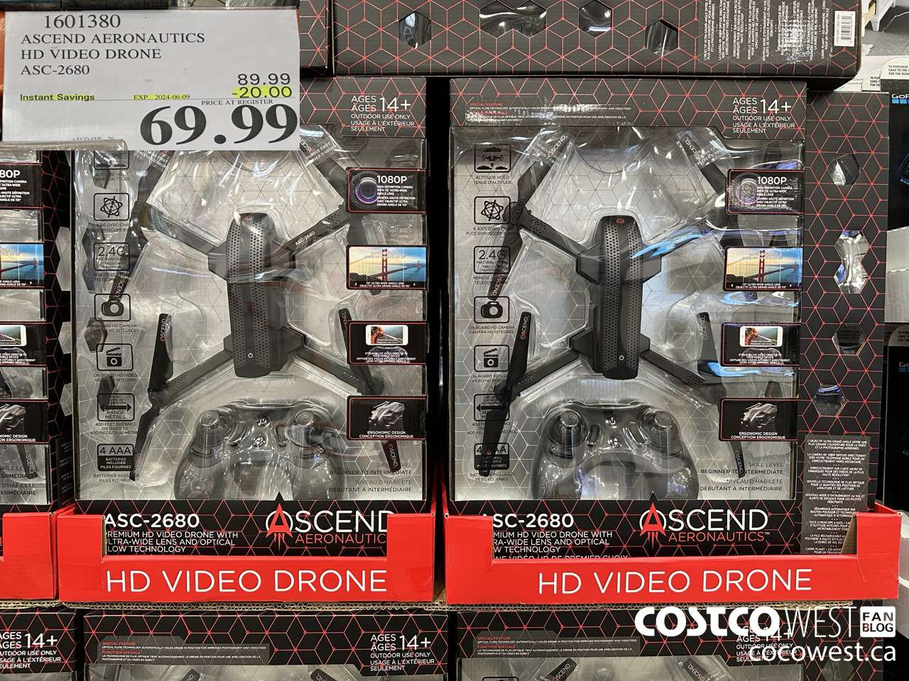 1601380 ASCEND AERONAUTICS HD VIDEO DRONE ASC-2680 ($20.00 INSTANT SAVINGS EXPIRES ON 2024-06-09) $69.99