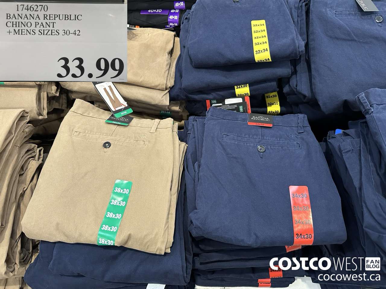 1746270 BANANA REPUBLIC CHINO PANT MENS SIZES 30-42 $33.99