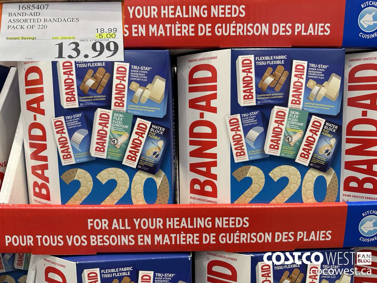1685407 BAND-AID ASSORTED BANDAGES PACK OF 220 ($5.00 INSTANT SAVINGS EXPIRES ON 2024-06-02) $13.99