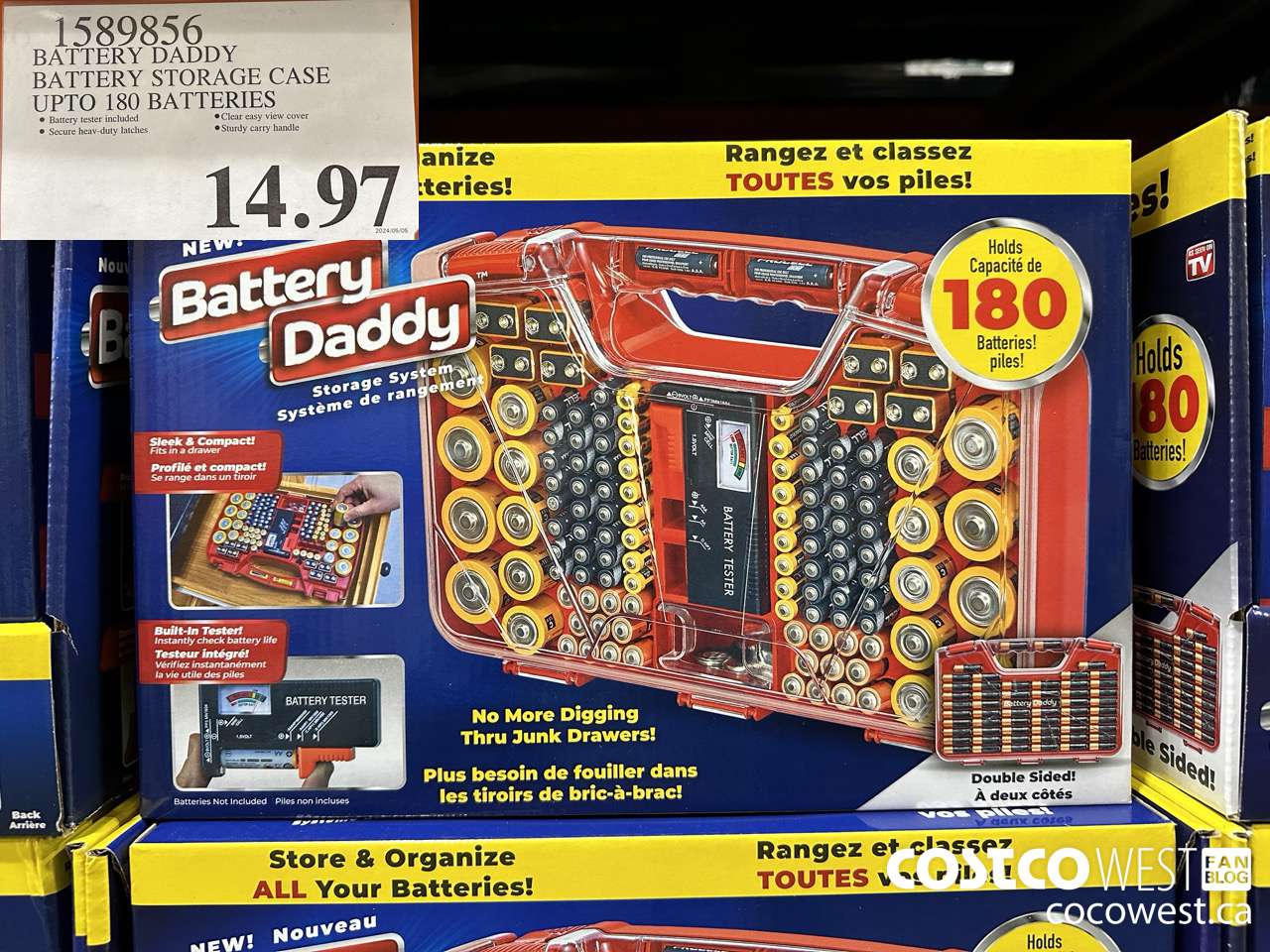 1589856 BATTERY DADDY BATTERY STORAGE CASE UP TO 180 BATTERIES $14.97