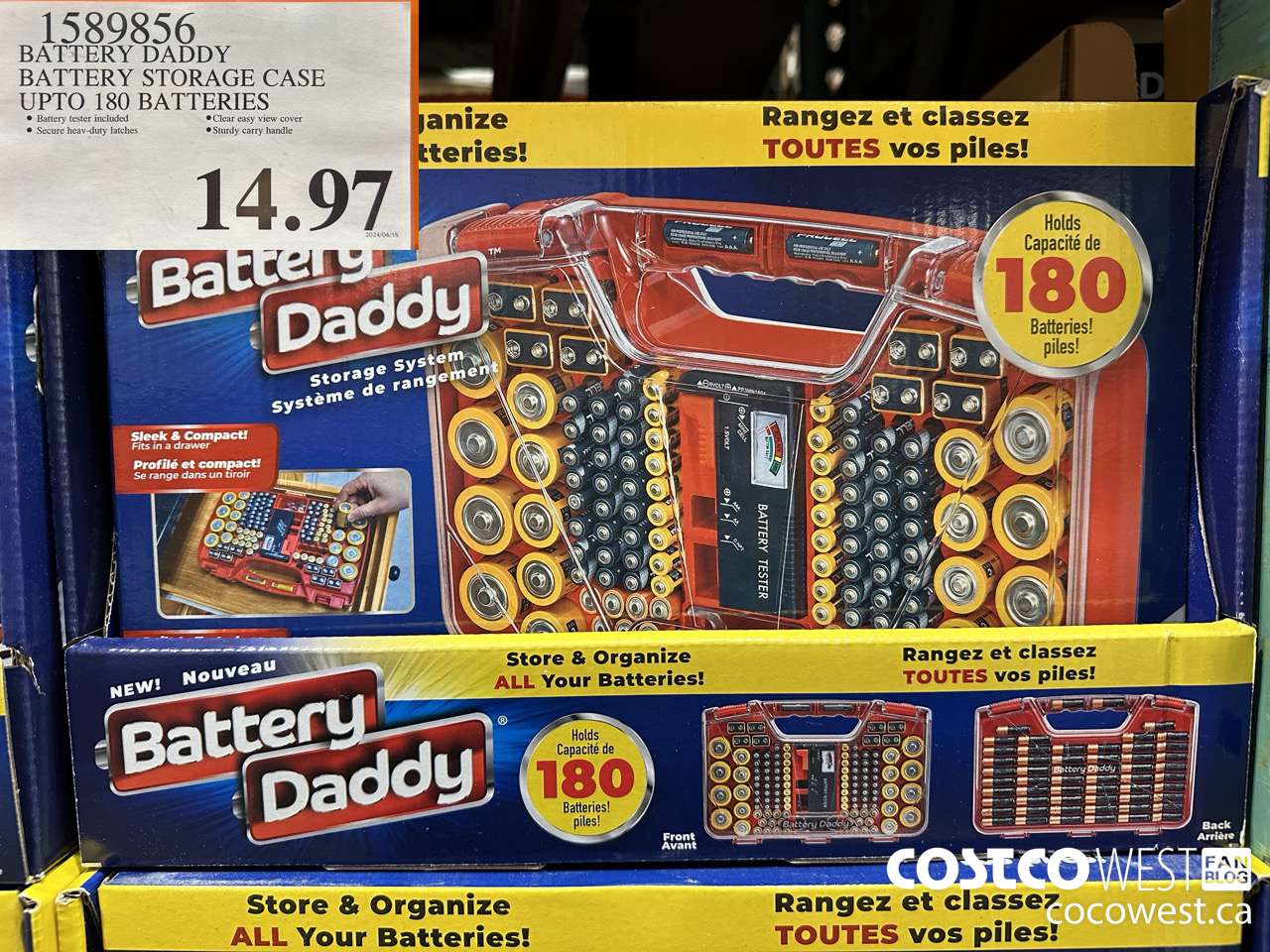 1589856 BATTERY DADDY BATTERY STORAGE CASE UP TO 180 BATTERIES $14.97