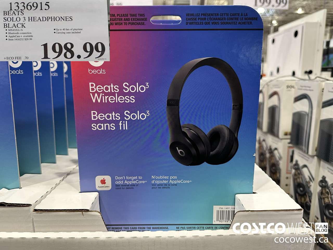 1336915 BEATS SOLO 3 WIRELESS HEADPHONES BLACK $198.99