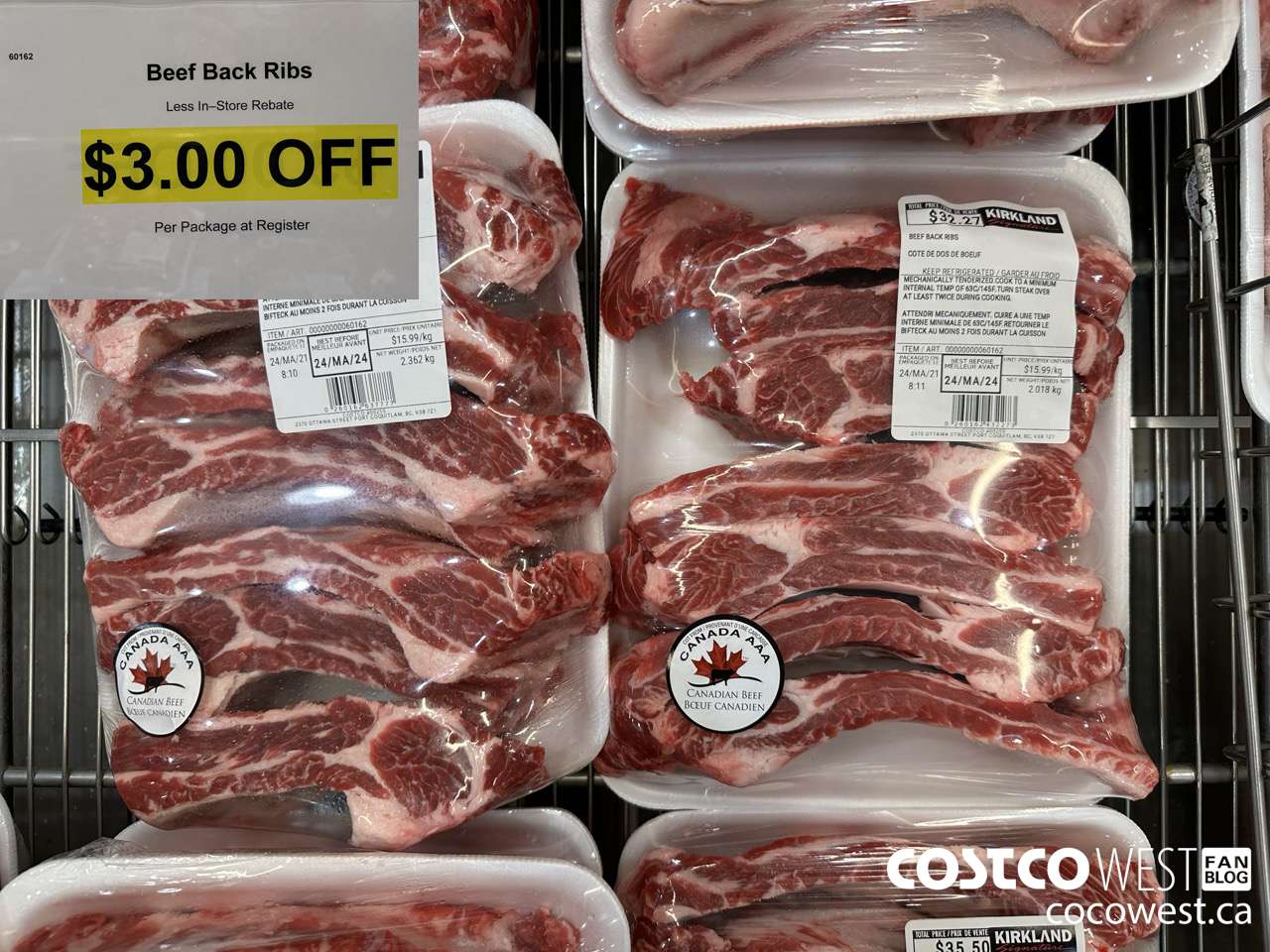 60162 BEEF BACK RIBS ($3.00 INSTANT SAVINGS)
