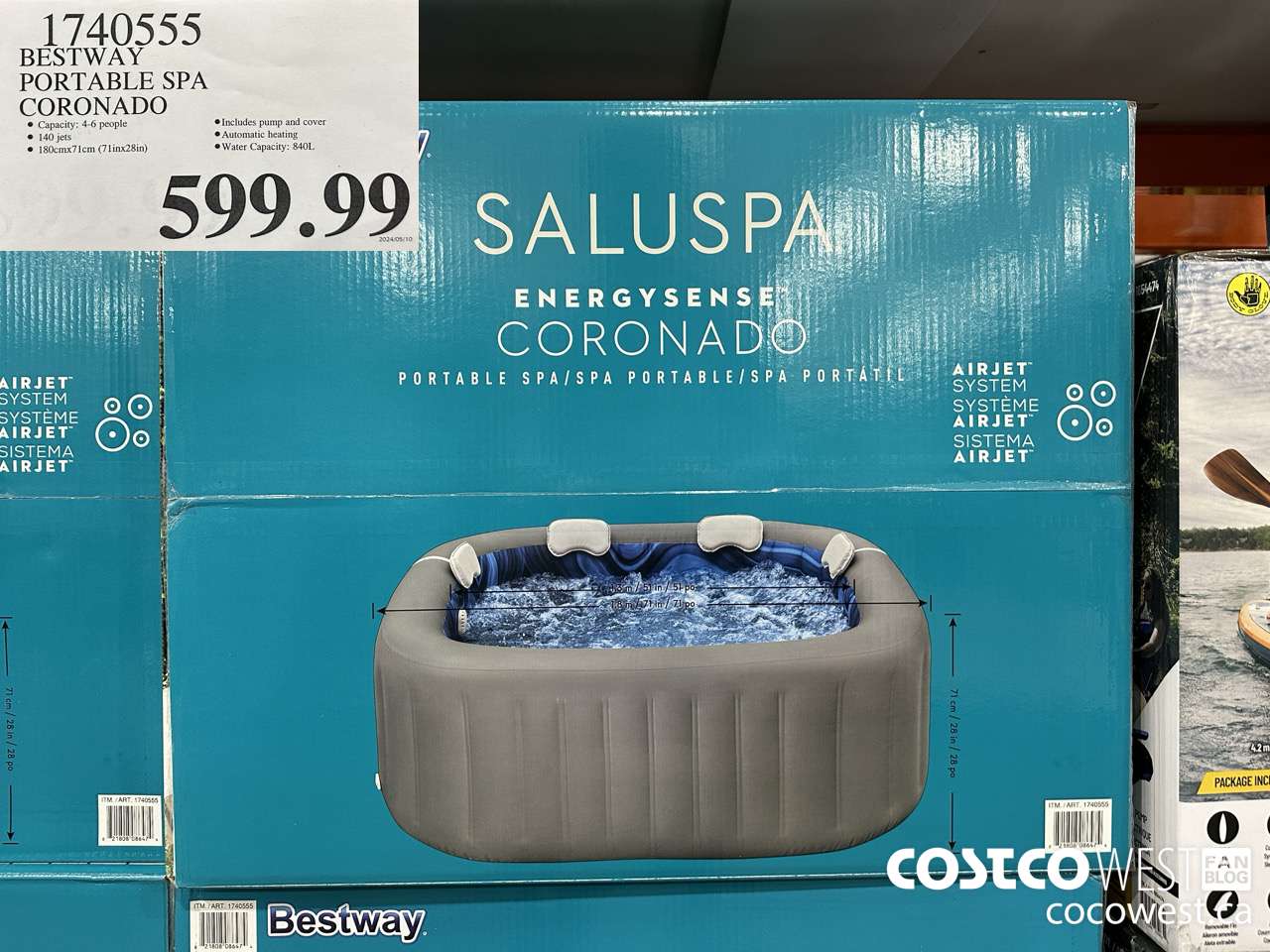 1740555 BESTWAY PORTABLE SPA CORONADO $599.99