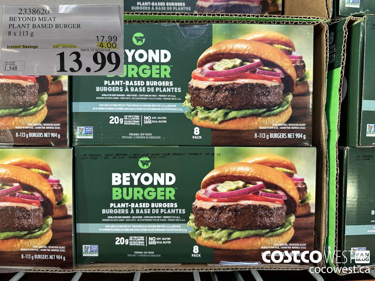 2338620 BEYOND MEAT PLANT BASED BURGER 8 x 113 g ($4.00 INSTANT SAVINGS EXPIRES ON 2024-05-05) $13.99