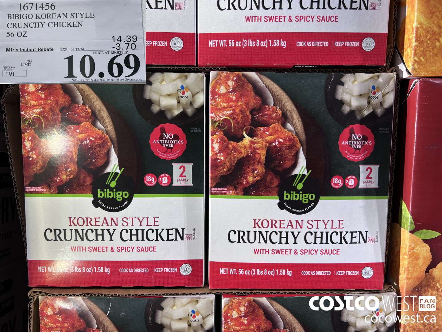 1671456 BIBIGO KOREAN STYLE CRUNCHY CHICKEN 56 OZ ($3.70 INSTANT SAVINGS EXPIRES ON 2024-05-12) $10.69
