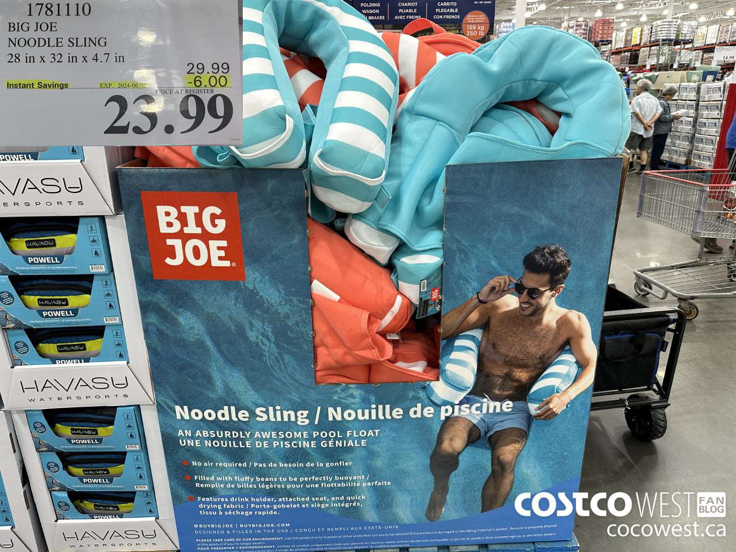 1781110 BIG JOE NOODLE SLING 28 IN X 32 IN X 4.7 IN ($6.00 INSTANT SAVINGS EXPIRES ON 2024-06-02) $23.99