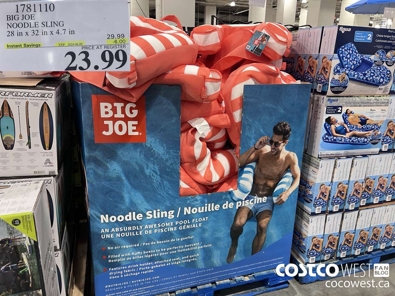 1781110 BIG JOE NOODLE SLING 28 IN X 32 IN X 4.7 IN ($6.00 INSTANT SAVINGS EXPIRES ON 2024-06-09) $23.99