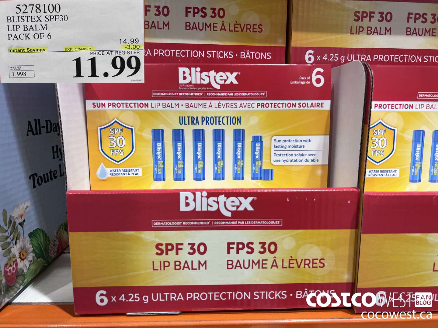 5278100 BLISTEX SPF30 LIP BALM PACK OF 6 ($3.00 INSTANT SAVINGS EXPIRES ON 2024-06-02) $11.99