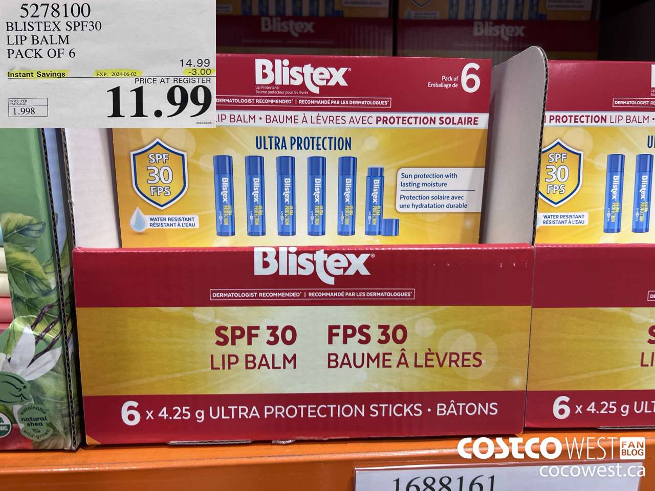 5278100 BLISTEX SPF30 LIP BALM PACK OF 6 ($3.00 INSTANT SAVINGS EXPIRES ON 2024-06-02) $11.99