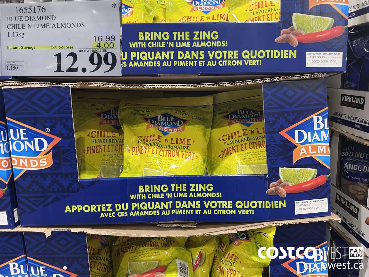 1655176 BLUE DIAMOND CHILE N LIME ALMONDS 1.13KG ($4.00 INSTANT SAVINGS EXPIRES ON 2024-06-16) $12.99