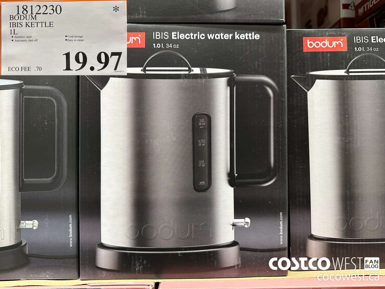 1812230 BODUM IBIS KETTLE 1L $19.97