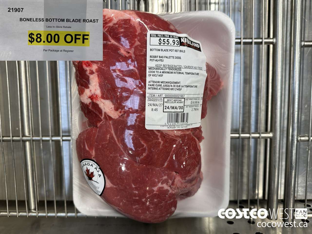 21907 BONELESS BOTTOM BLADE ROAST ($8.00 INSTANT SAVINGS)
