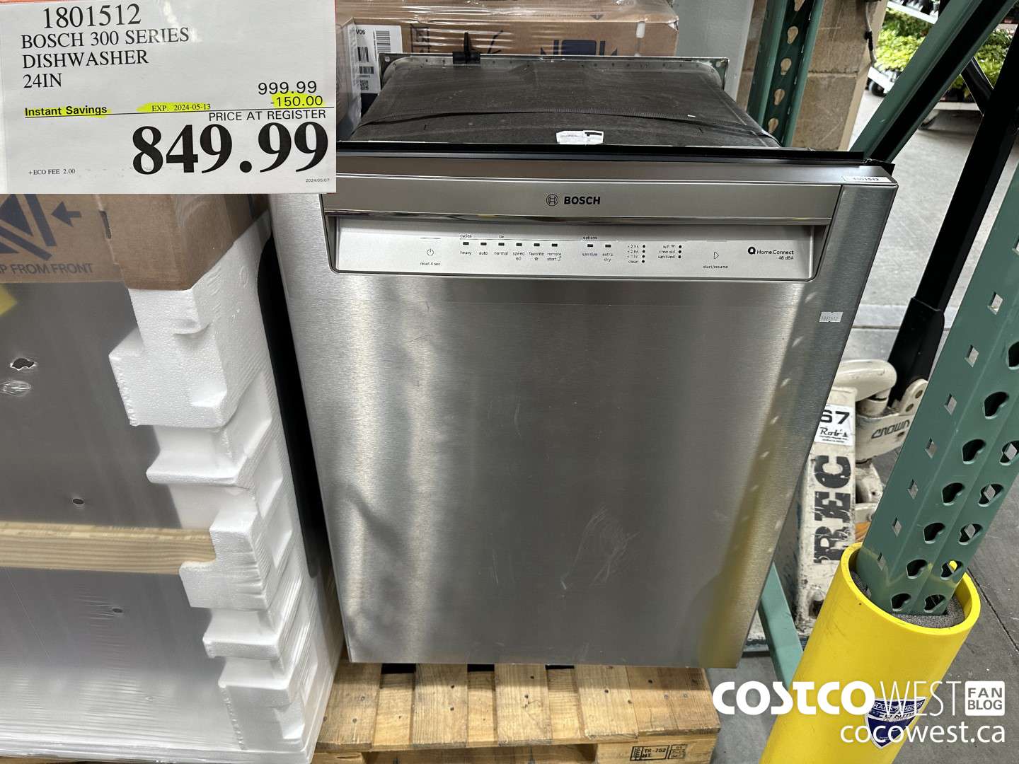 1801512 BOSCH 300 SERIES DISHWASHER 24IN ($150.00 INSTANT SAVINGS EXPIRES ON 2024-05-13) $849.99