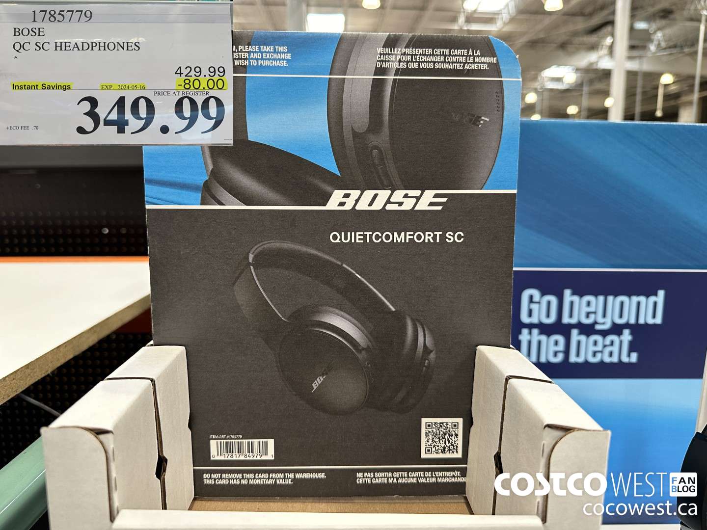 1785779 BOSE QC SC HEADPHONES ($80.00 INSTANT SAVINGS EXPIRES ON 2024-05-16) $349.99