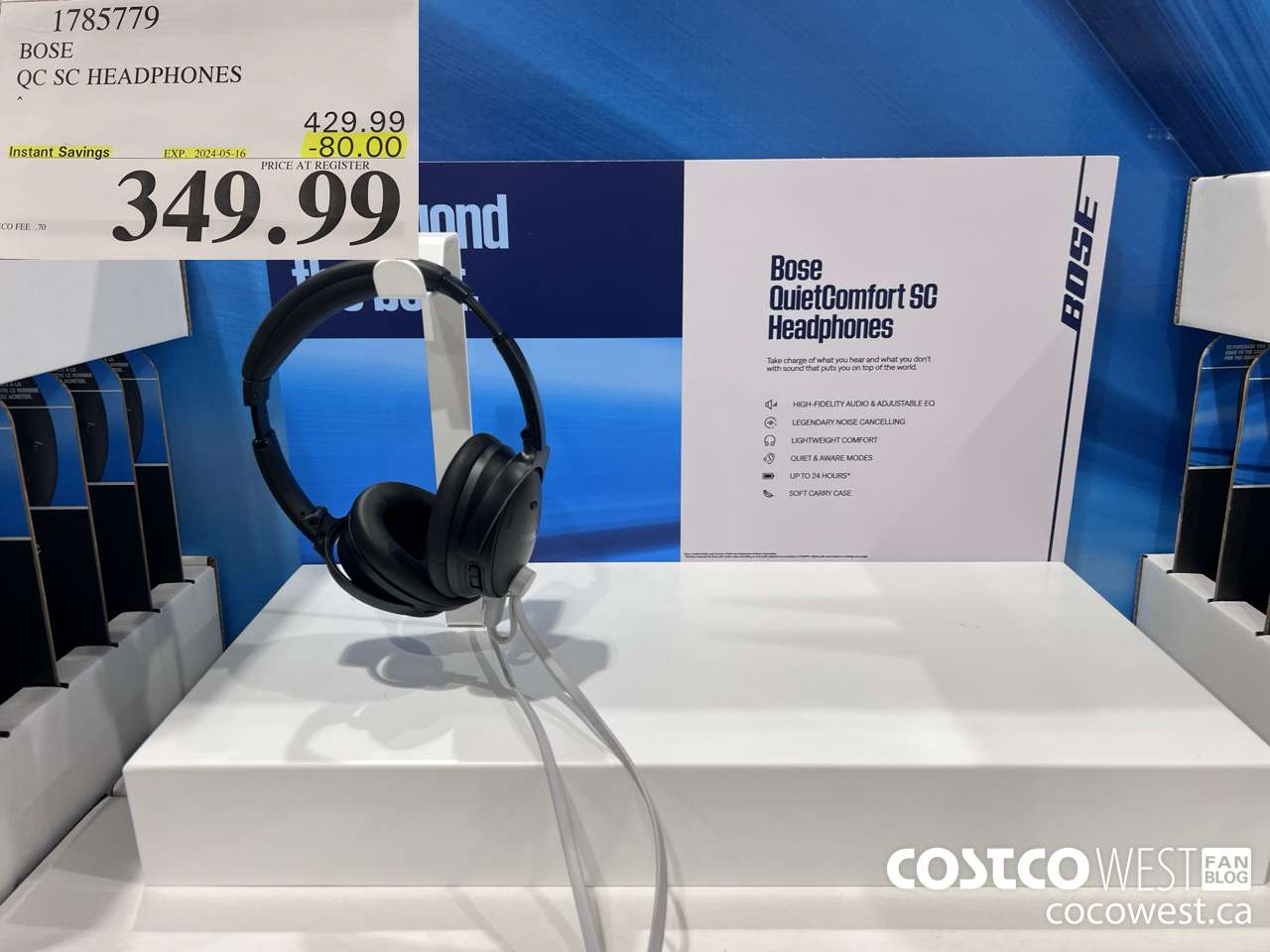 1785779 BOSE QC SC HEADPHONES ($80.00 INSTANT SAVINGS EXPIRES ON 2024-05-16) $349.99