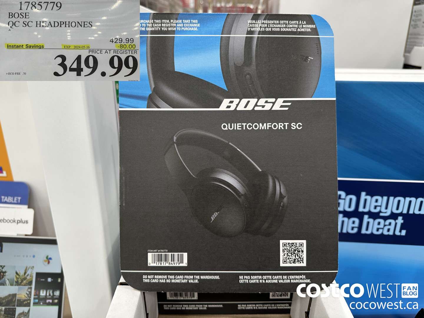 1785779 BOSE QC SC HEADPHONES ($80.00 INSTANT SAVINGS EXPIRES ON 2024-05-16) $349.99