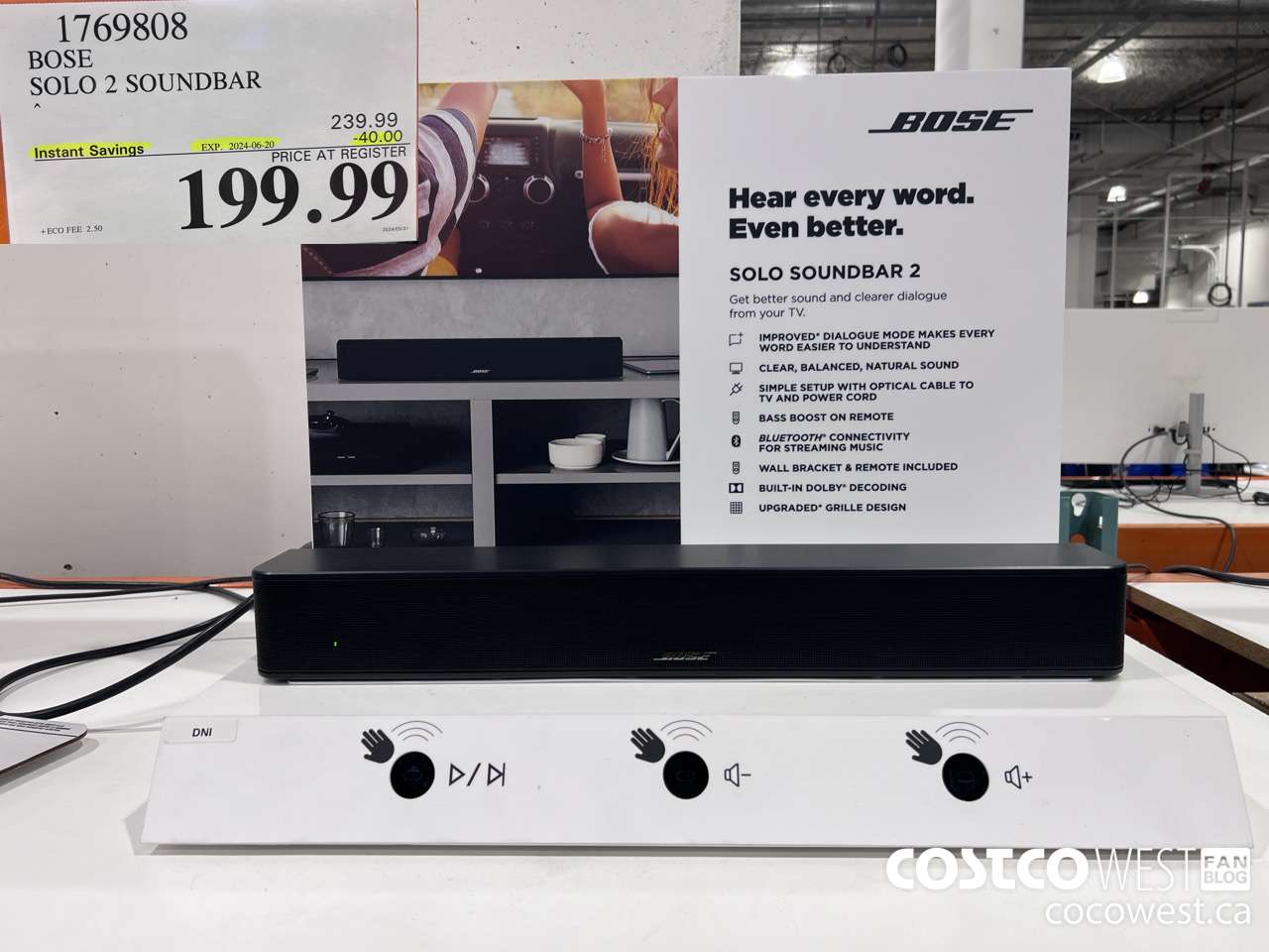 1769808 BOSE SOLO 2 SOUNDBAR ($40.00 INSTANT SAVINGS EXPIRES ON 2024-06-20) $199.99