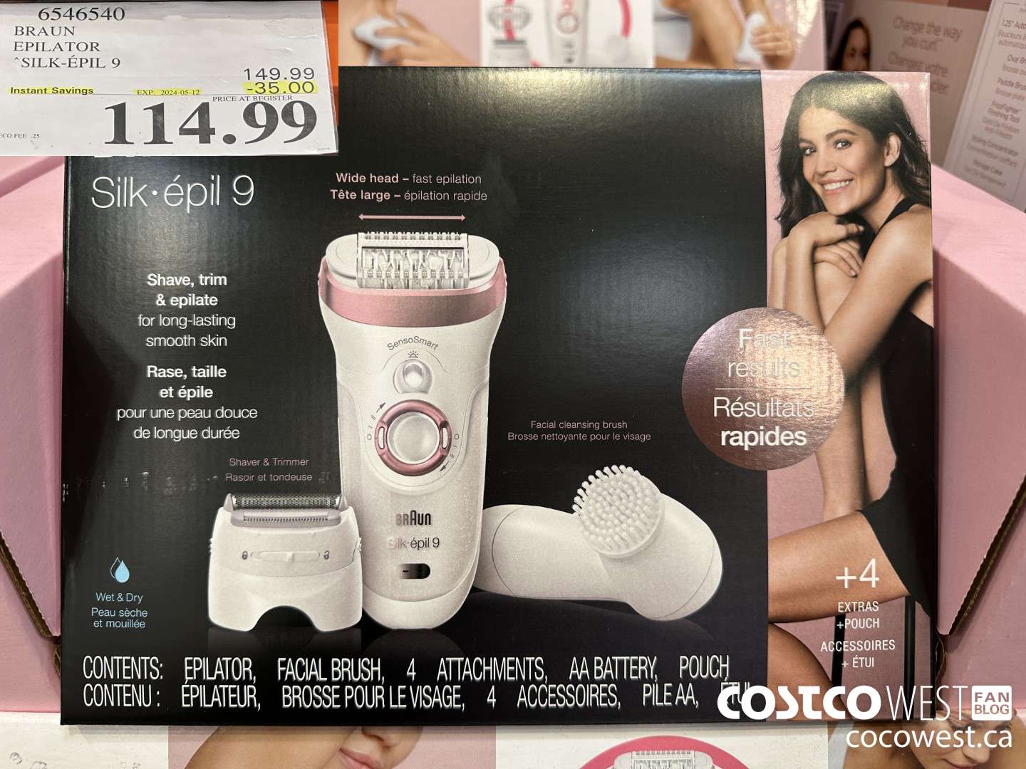 6546540 BRAUN EPILATOR SILK-EPIL 9 ($35.00 INSTANT SAVINGS EXPIRES ON 2024-05-12) $114.99