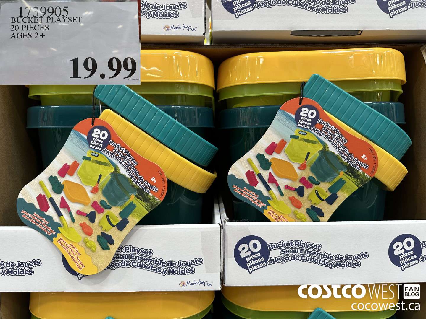 1739905 BUCKET PLAYSET 20 PIECES AGES 2+ $19.99