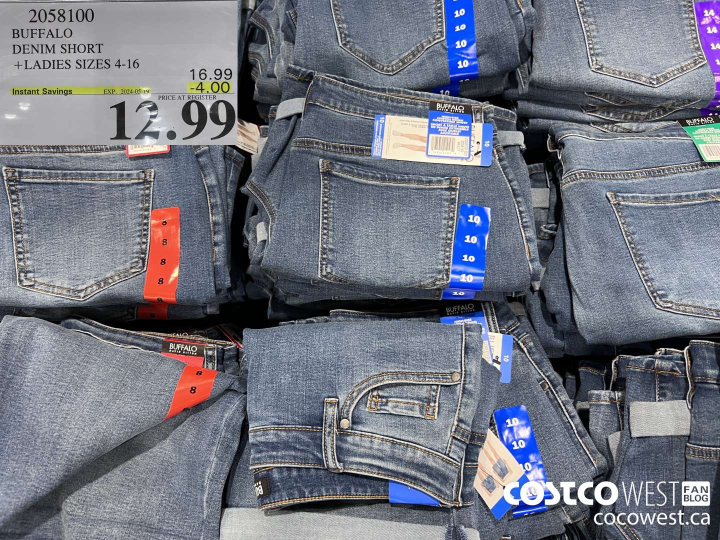 2058100 BUFFALO DENIM SHORT LADIES SIZES 4-16 (EXPIRES ON 2024-05-19) $12.99