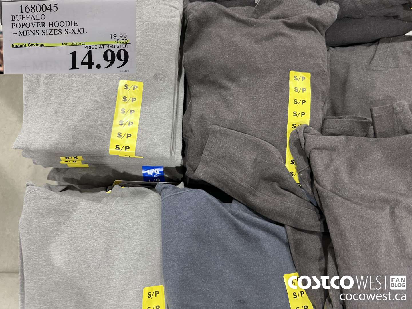 1680045 BUFFALO POPOVER HOODIE MENS SIZES S-XXL ($5.00 INSTANT SAVINGS EXPIRES ON 2024-05-26) $14.99