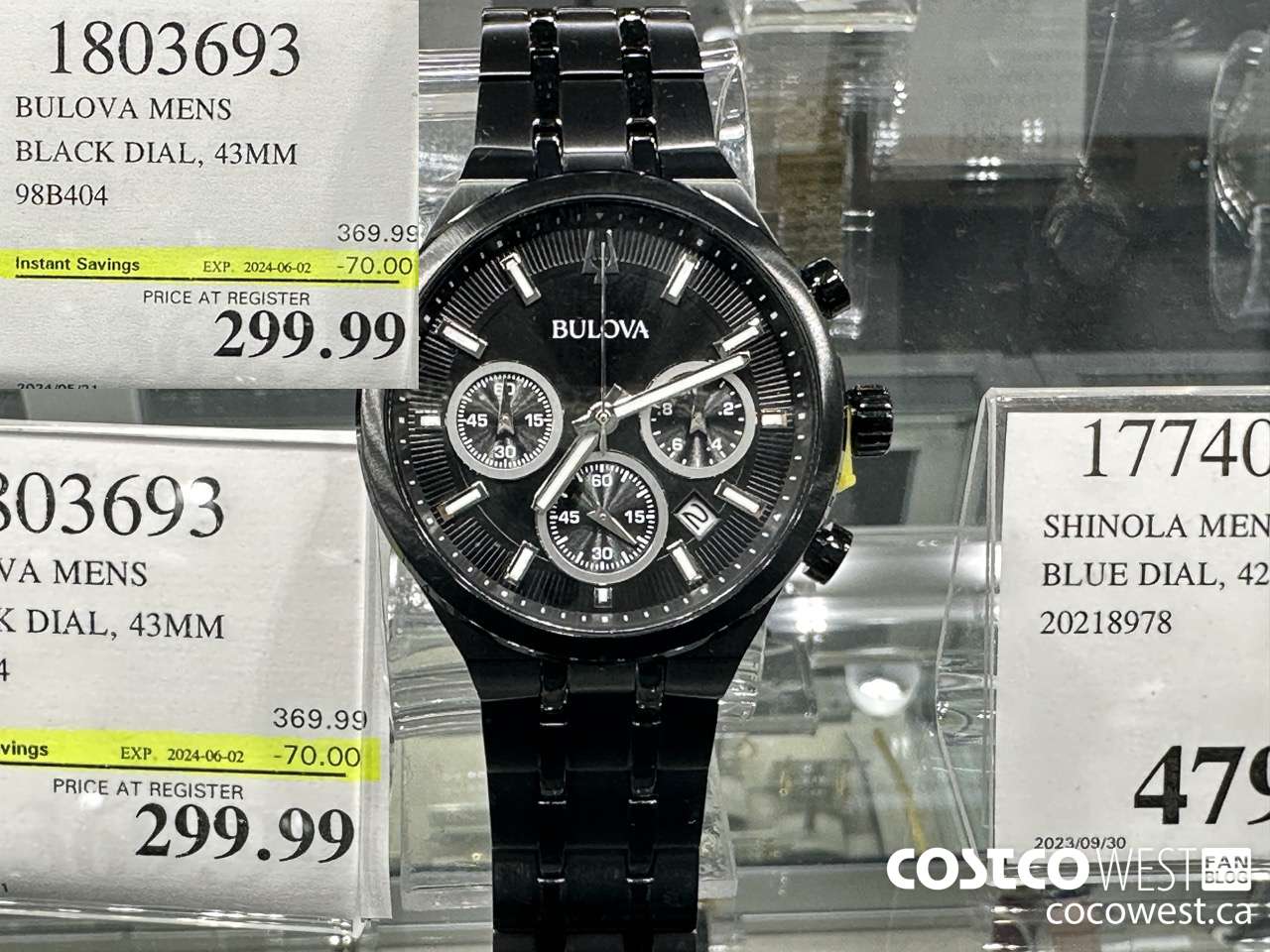 1803693 BULOVA MENS BLACK DIAL, 43MM 98B404 ($70.00 INSTANT SAVINGS EXPIRES ON 2024-06-02) $299.99