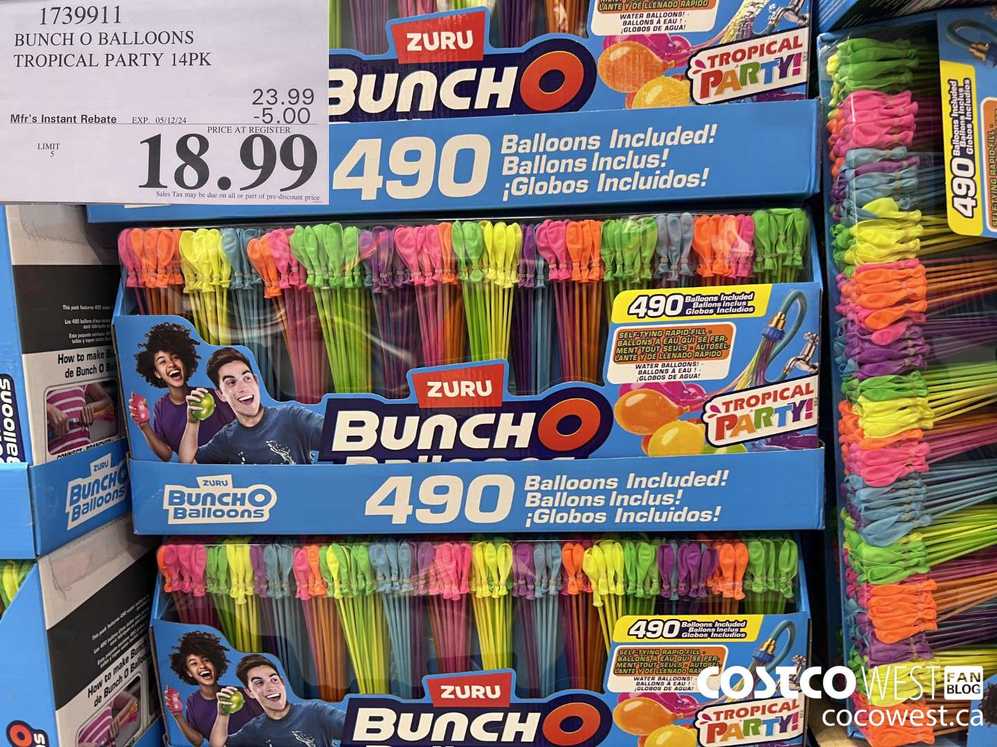 1739911 BUNCH O BALLOONS TROPICAL PARTY 14PK ($5.00 INSTANT SAVINGS EXPIRES ON 2024-05-12) $18.99