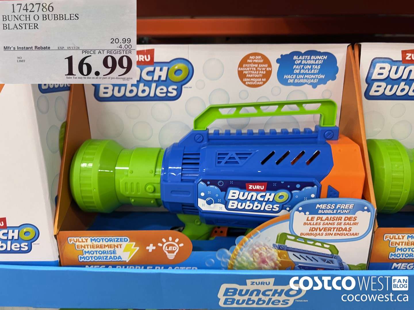 1742786 BUNCH O BUBBLES BLASTER ($4.00 INSTANT SAVINGS EXPIRES ON 2024-05-13) $16.99