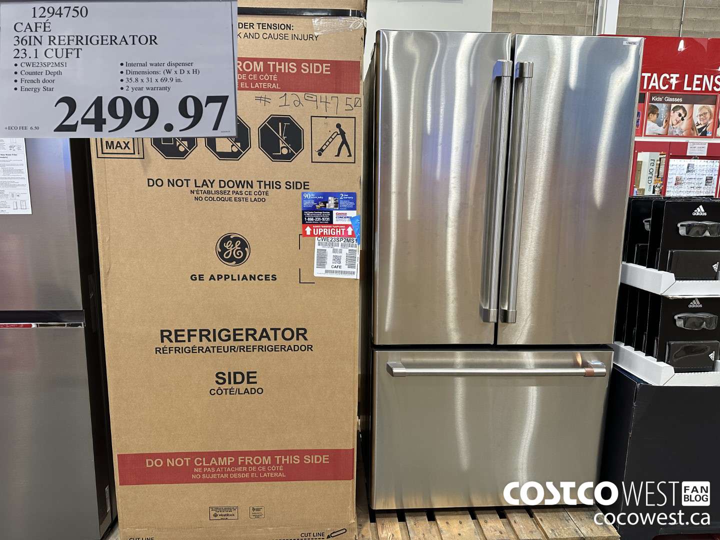 1294750 CAFE 36IN REFRIGERATOR 23.1 CUFT $2499.97