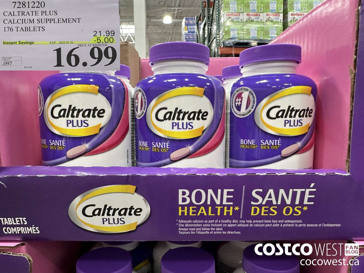 7281220 CALTRATE PLUS CALCIUM SUPPLEMENT 176 TABLETS ($5.00 INSTANT SAVINGS EXPIRES ON 2024-05-26) $16.99