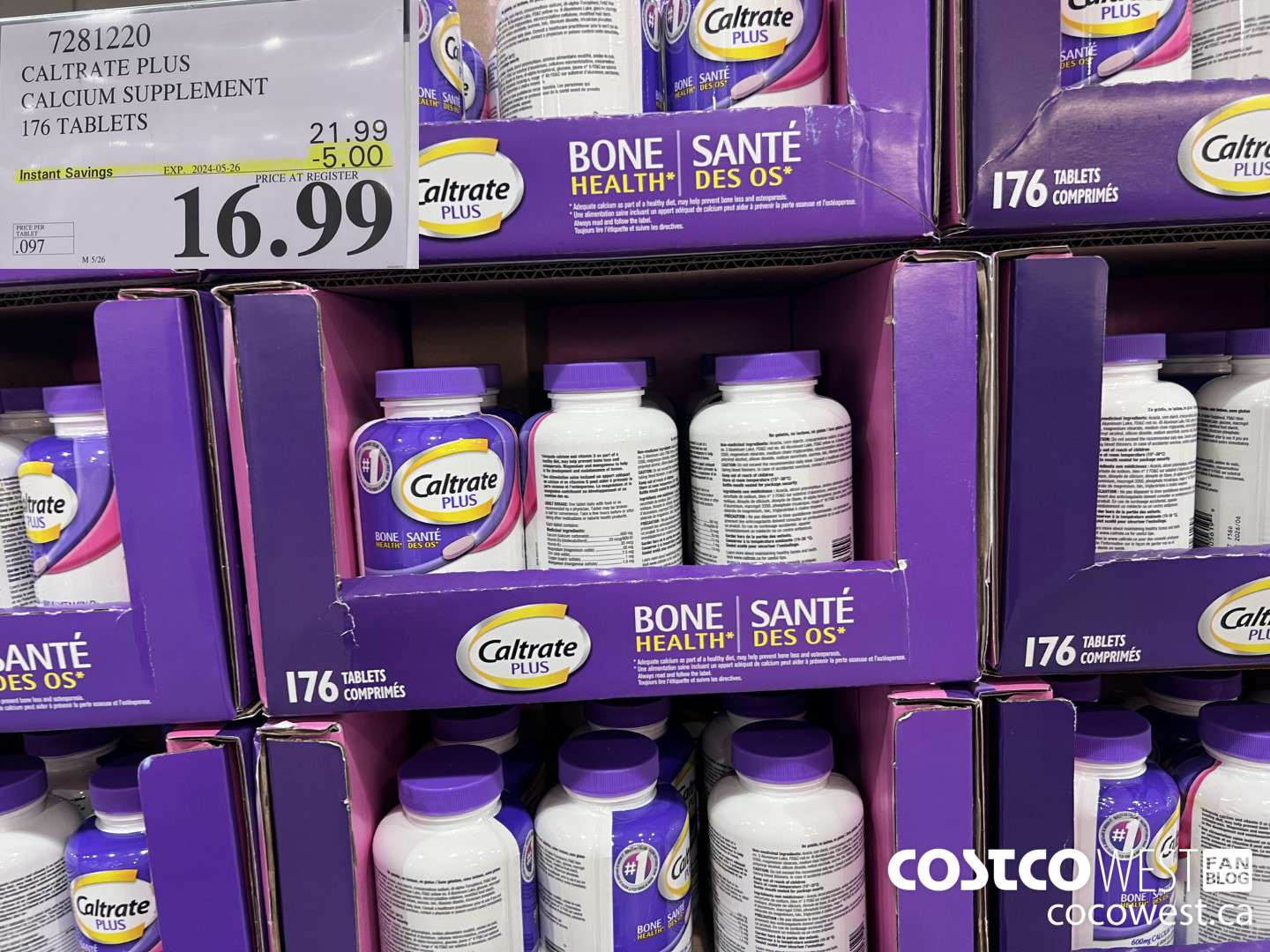 7281220 CALTRATE PLUS CALCIUM SUPPLEMENT 176 TABLETS ($5.00 INSTANT SAVINGS EXPIRES ON 2024-05-26) $16.99