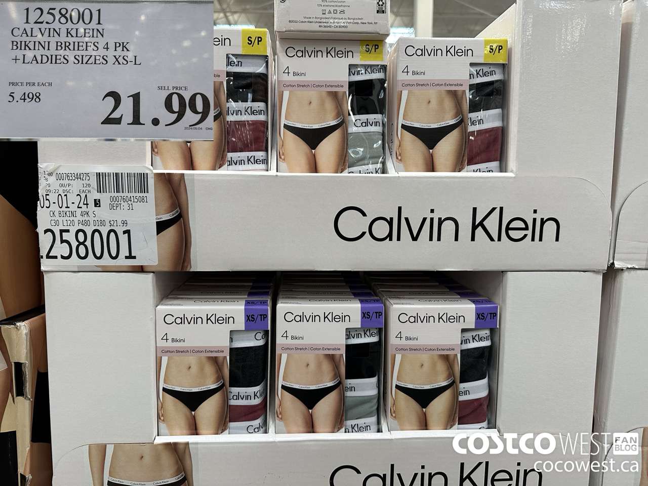1258001 CALVIN KLEIN BIKINI BRIEFS 4 PK LADIES SIZES XS-L $21.99