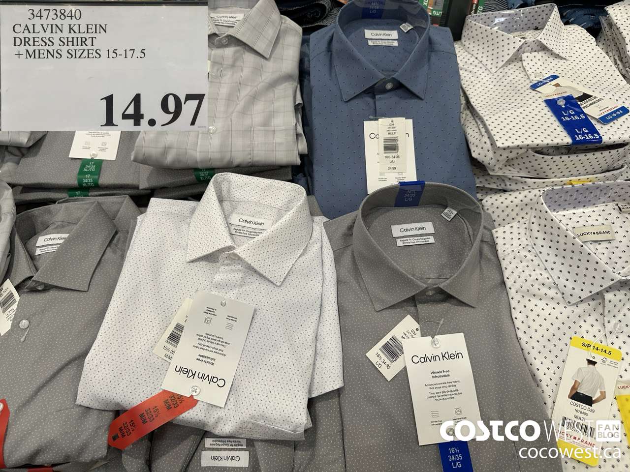 3473840 CALVIN KLEIN DRESS SHIRT  MENS SIZES 15-17.5 $14.97