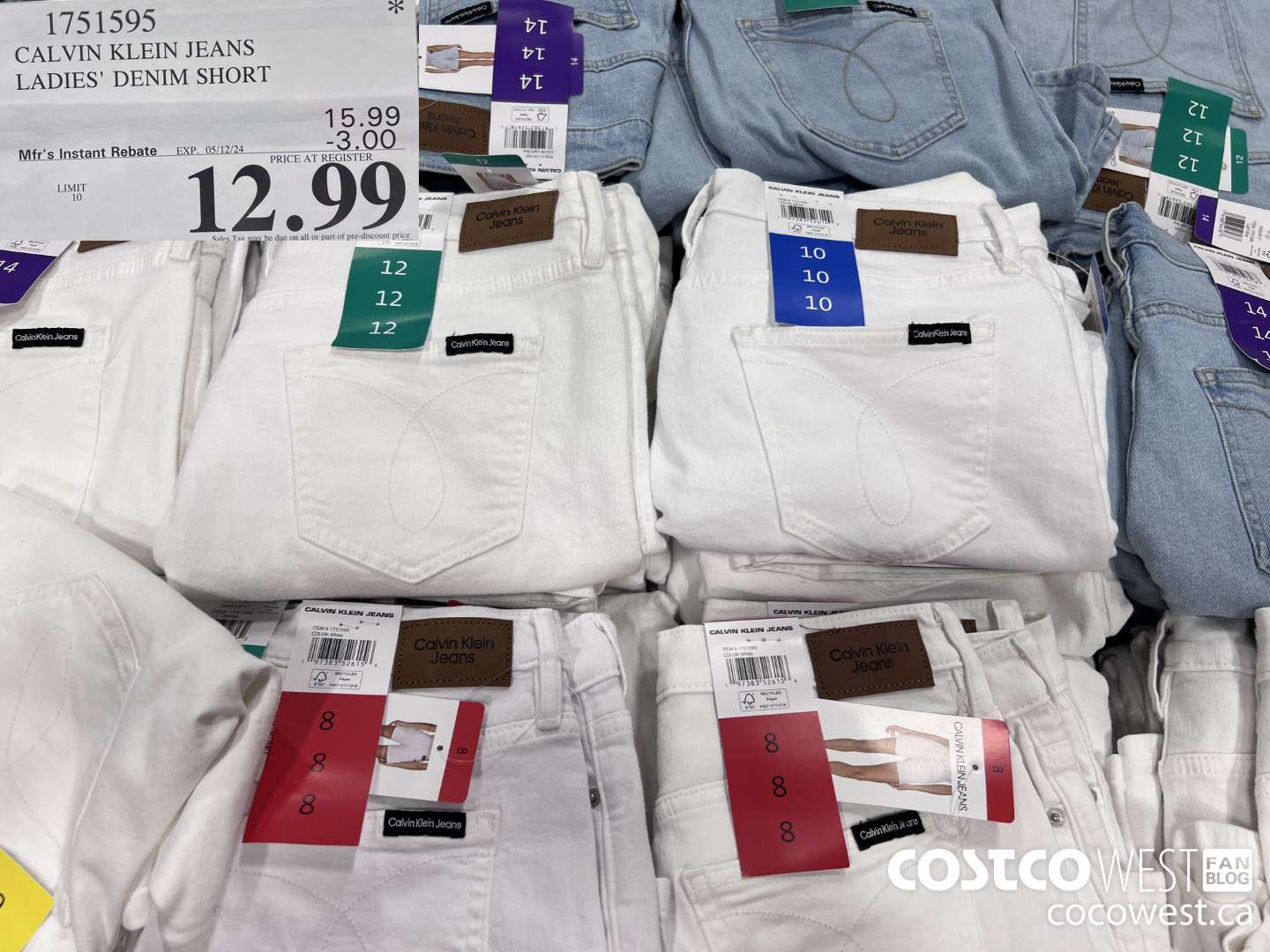 1751595 CALVIN KLEIN JEANS LADIES' DENIM SHORT ($3.00 INSTANT SAVINGS EXPIRES ON 2024-05-12) $12.99