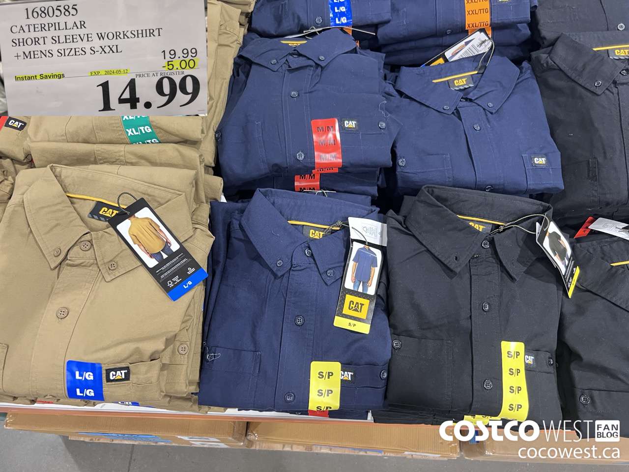 1680585 CATERPILLAR SHORT SLEEVE WORKSHIRT MENS SIZES S-XXL ($5.00 INSTANT SAVINGS EXPIRES ON 2024-05-12) $14.99