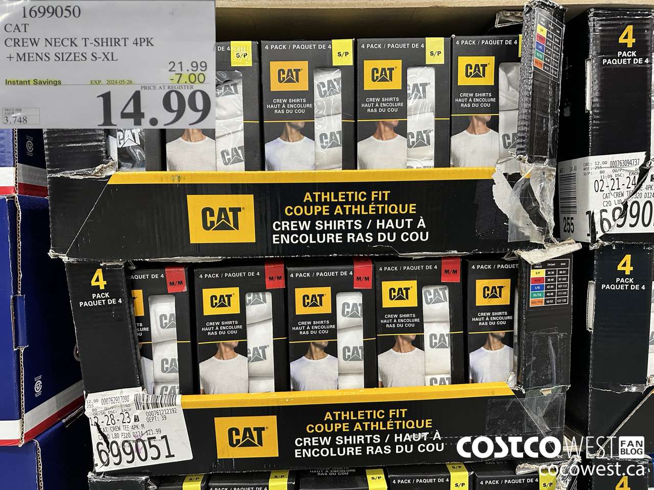 1699050 CAT CREW NECK T-SHIRT 4PK MENS SIZES S-XL ($7.00 INSTANT SAVINGS EXPIRES ON 2024-05-26) $14.99