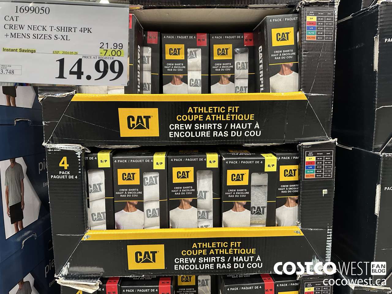 1699050 CAT CREW NECK T-SHIRT 4PK MENS SIZES S-XL ($7.00 INSTANT SAVINGS EXPIRES ON 2024-05-26) $14.99