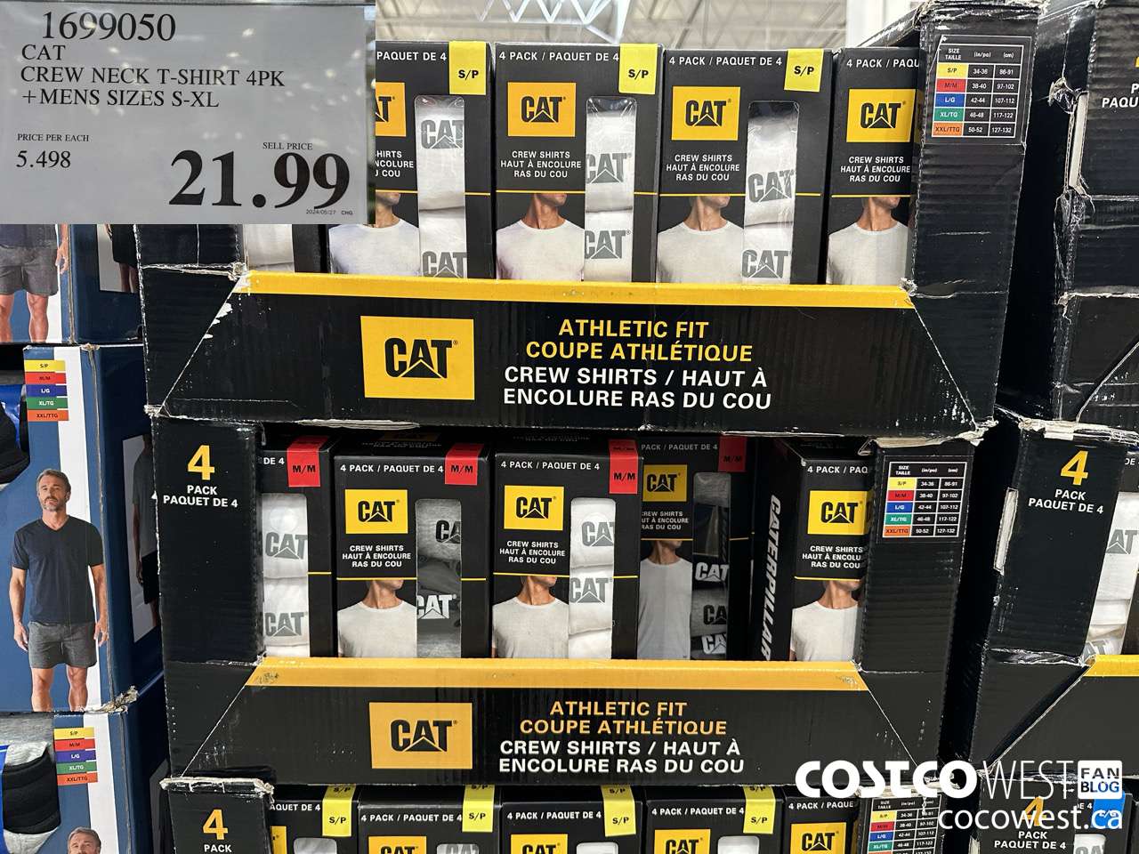 1699050 CAT CREW NECK T-SHIRT 4PK MENS SIZES S-XL $21.99