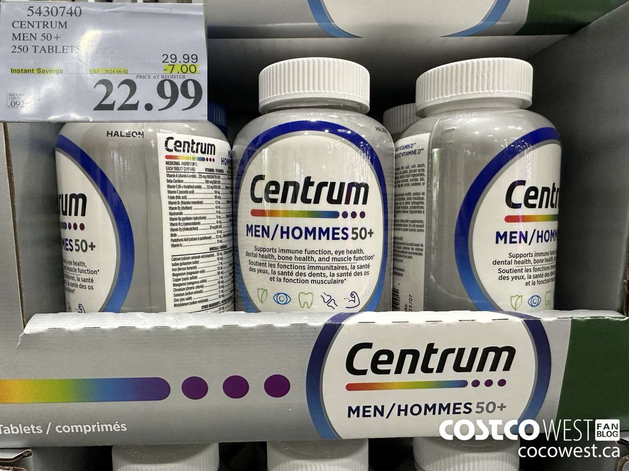 5430740 CENTRUM MEN/MEN 50+  250 TABLETS ($7.00 INSTANT SAVINGS EXPIRES ON 2024-06-02) $22.99