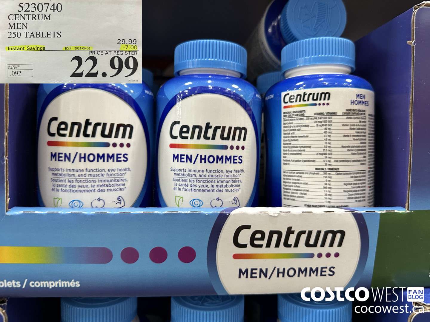 5230740 CENTRUM MEN 250 TABLETS ($7.00 INSTANT SAVINGS EXPIRES ON 2024-06-02) $22.99