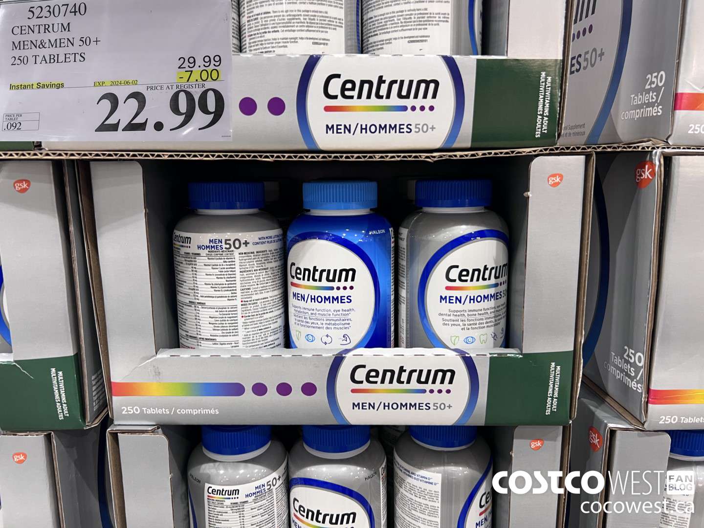 5230740 CENTRUM MEN 250 TABLETS ($7.00 INSTANT SAVINGS EXPIRES ON 2024-06-02) $22.99