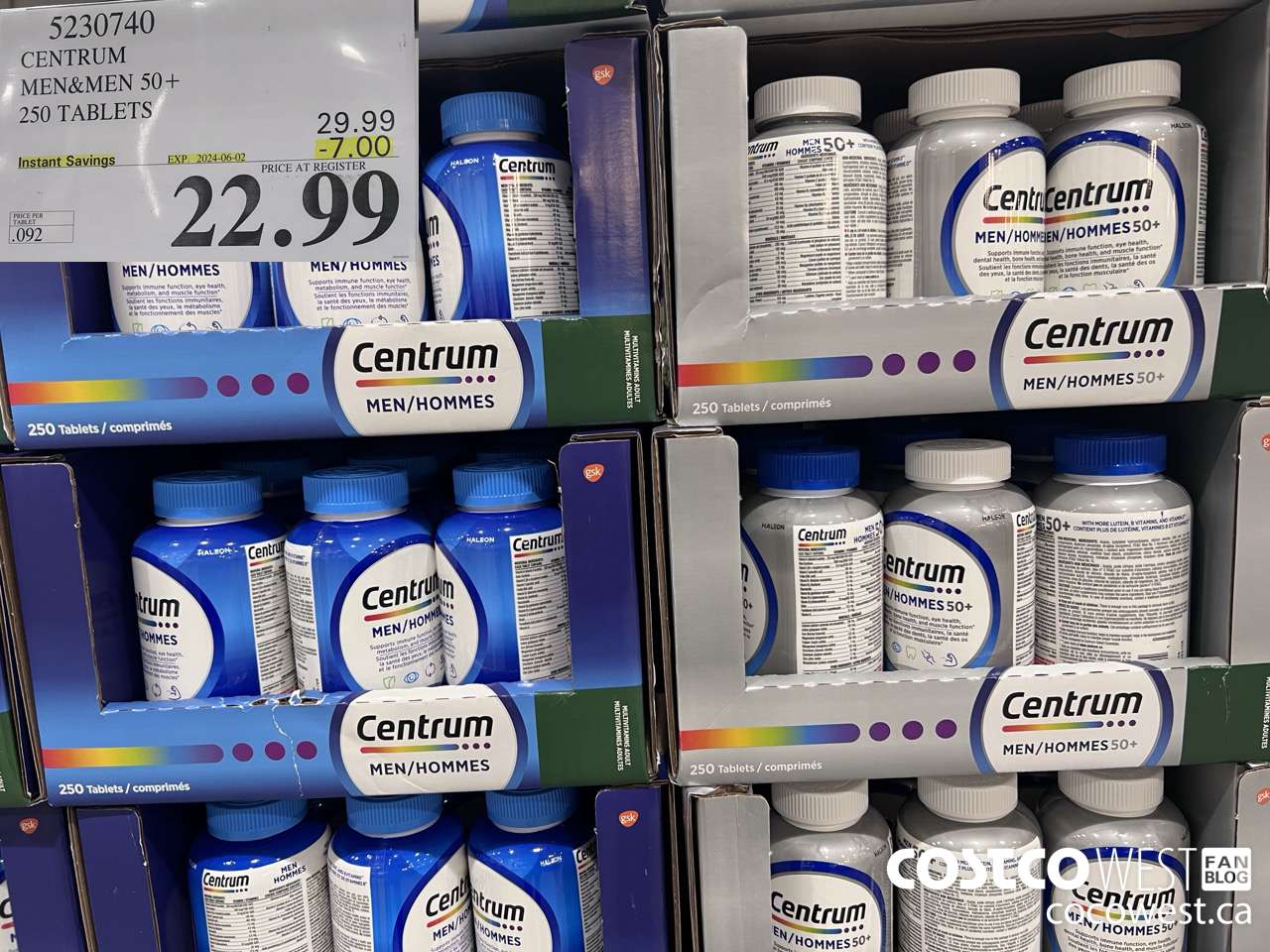 5230740 CENTRUM MEN 250 TABLETS ($7.00 INSTANT SAVINGS EXPIRES ON 2024-06-02) $22.99