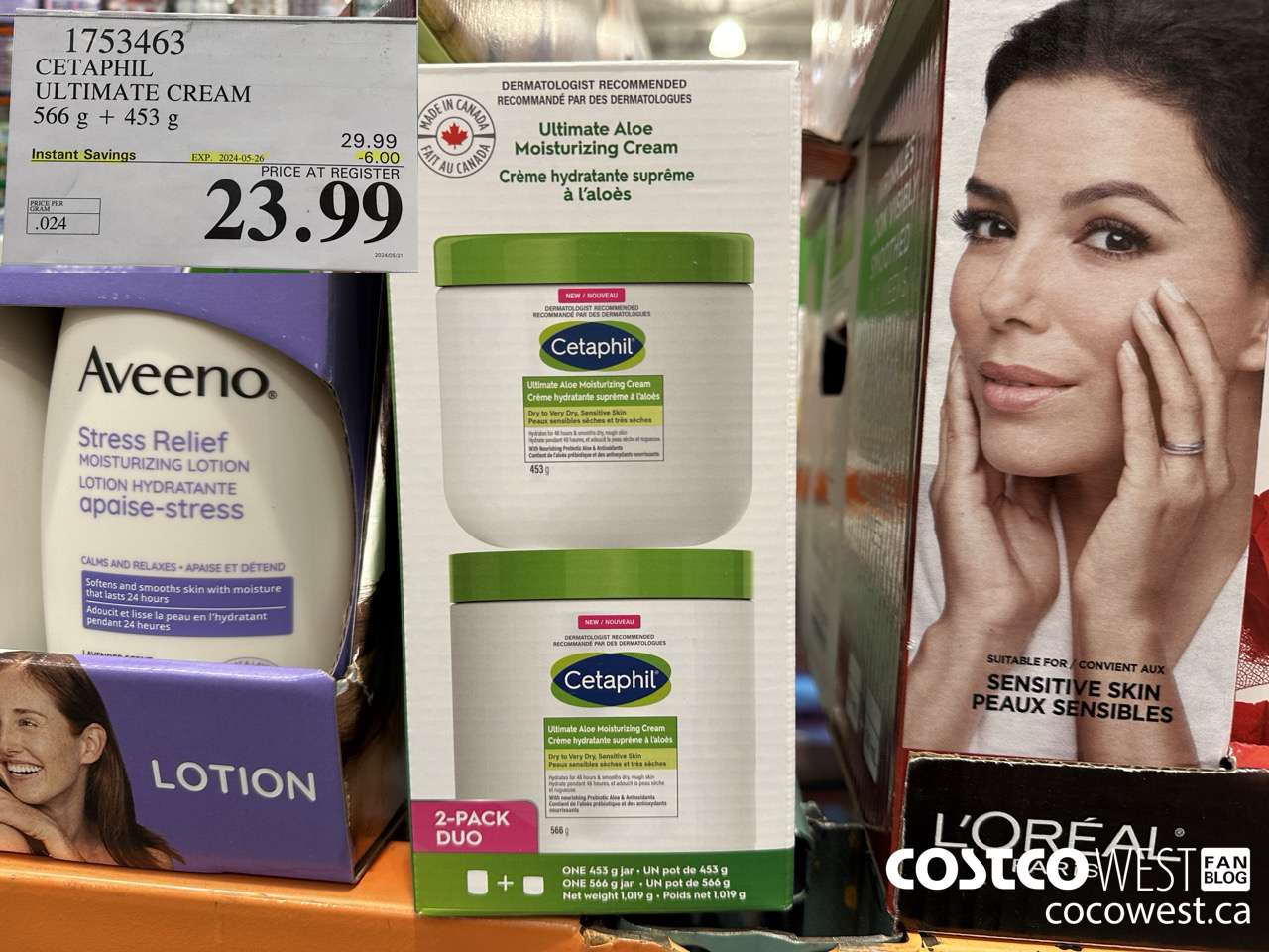 1753463 CETAPHIL ULTIMATE CREAM 566 G + 453 G ($6.00 INSTANT SAVINGS EXPIRES ON 2024-05-26) $23.99