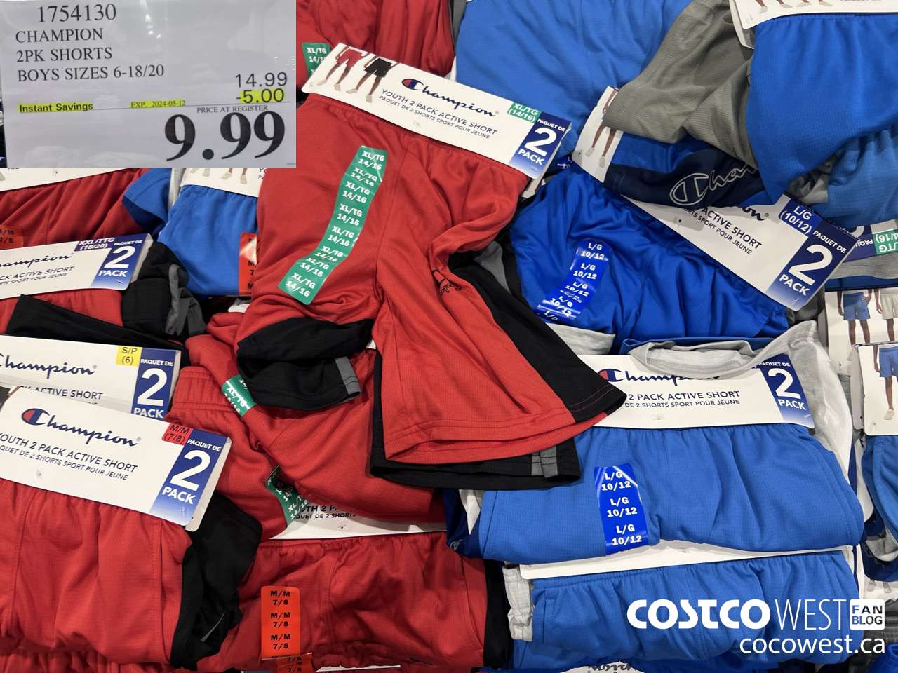 1754130 CHAMPION 2PK SHORTS BOYS SIZES 6-18/20 ($5.00 INSTANT SAVINGS EXPIRES ON 2024-05-12) $9.99