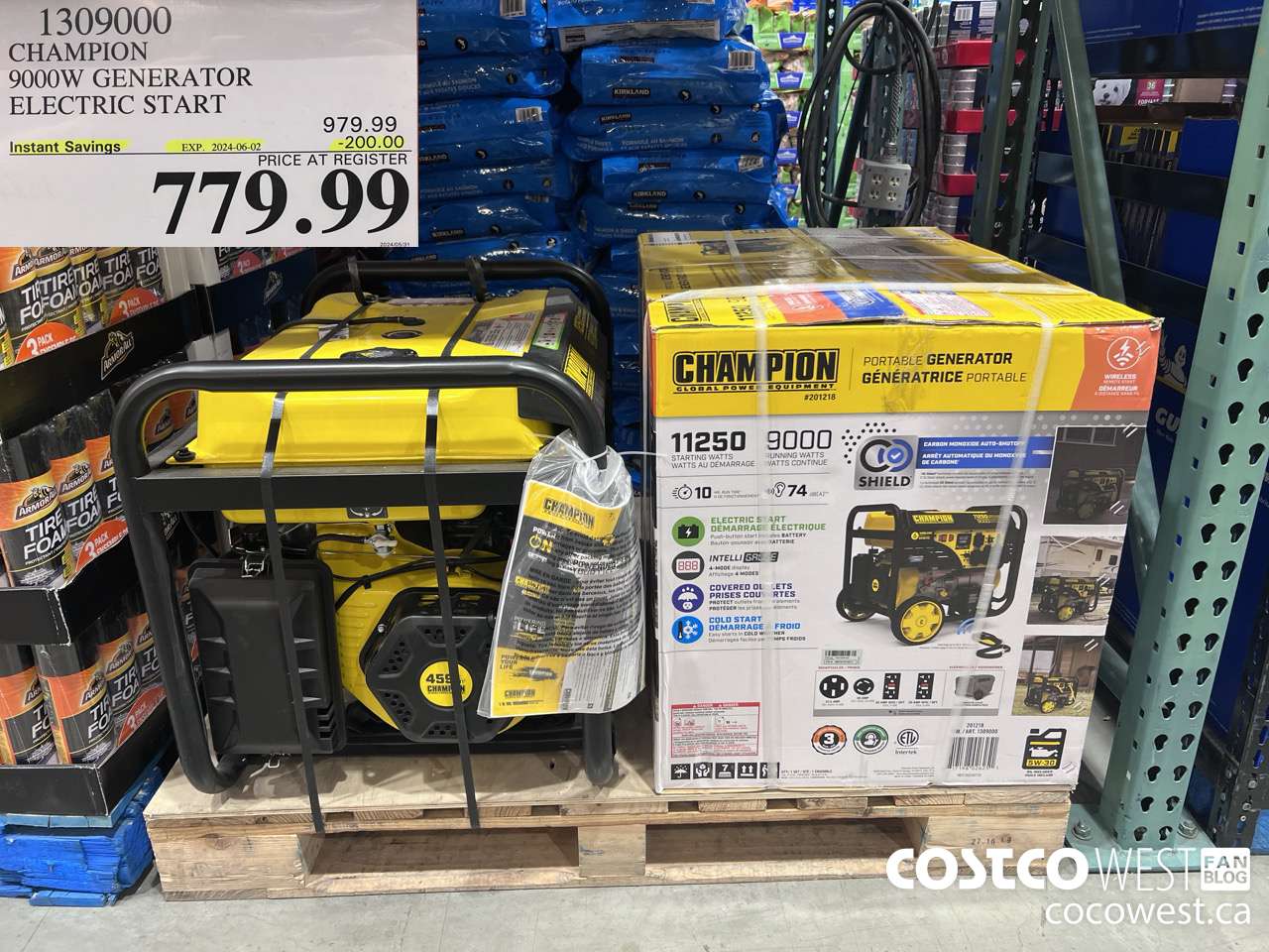 1309000 CHAMPION 9000W GENERATOR ELECTRIC START ($200.00 INSTANT SAVINGS EXPIRES ON 2024-06-02) $779.99